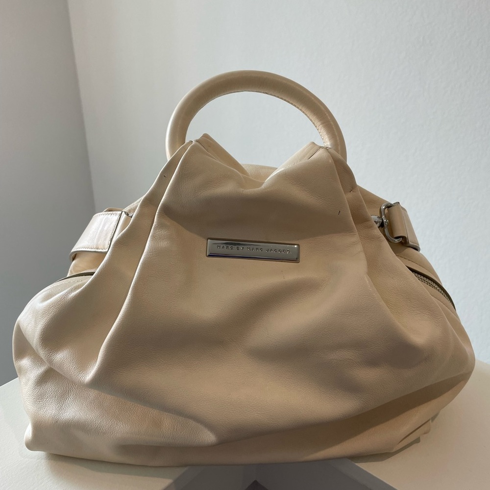 Marc Jacobs Soft Cream Leather Crossbody Satchel